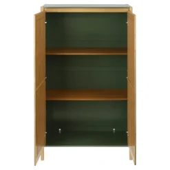 Armario de bambú y MDF 80x33x150 cm