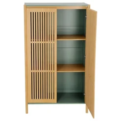 Armario de bambú y MDF 80x33x150 cm