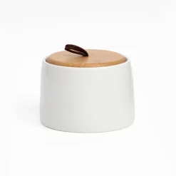 Azucarero de porcelana con tapa de madera 200 ml