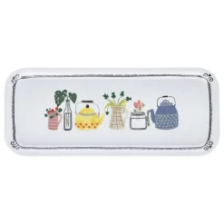 Bandeja rectangular de melamina con diseño 38,1x16x1,4 cm