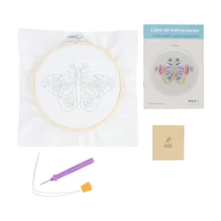 Bastidor con set de bordado aguja mágica fina