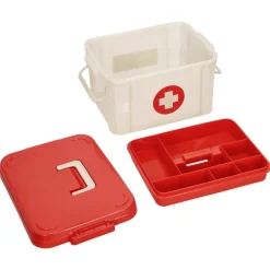 Botiquín plástico + bandeja de divisiones 9 litros 33x22x18 cm