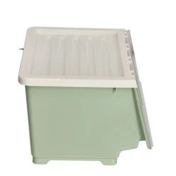 Caja apilable de plástico con ruedas 34 L