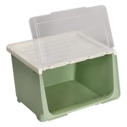 Caja apilable de plástico con ruedas 34 L