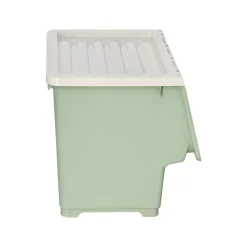 Caja apilable de plástico con ruedas 45 L