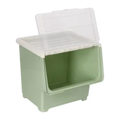Caja apilable de plástico con ruedas 45 L