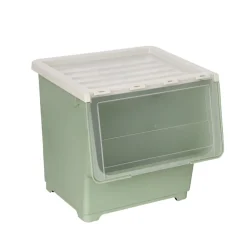 Caja apilable de plástico con ruedas 45 L