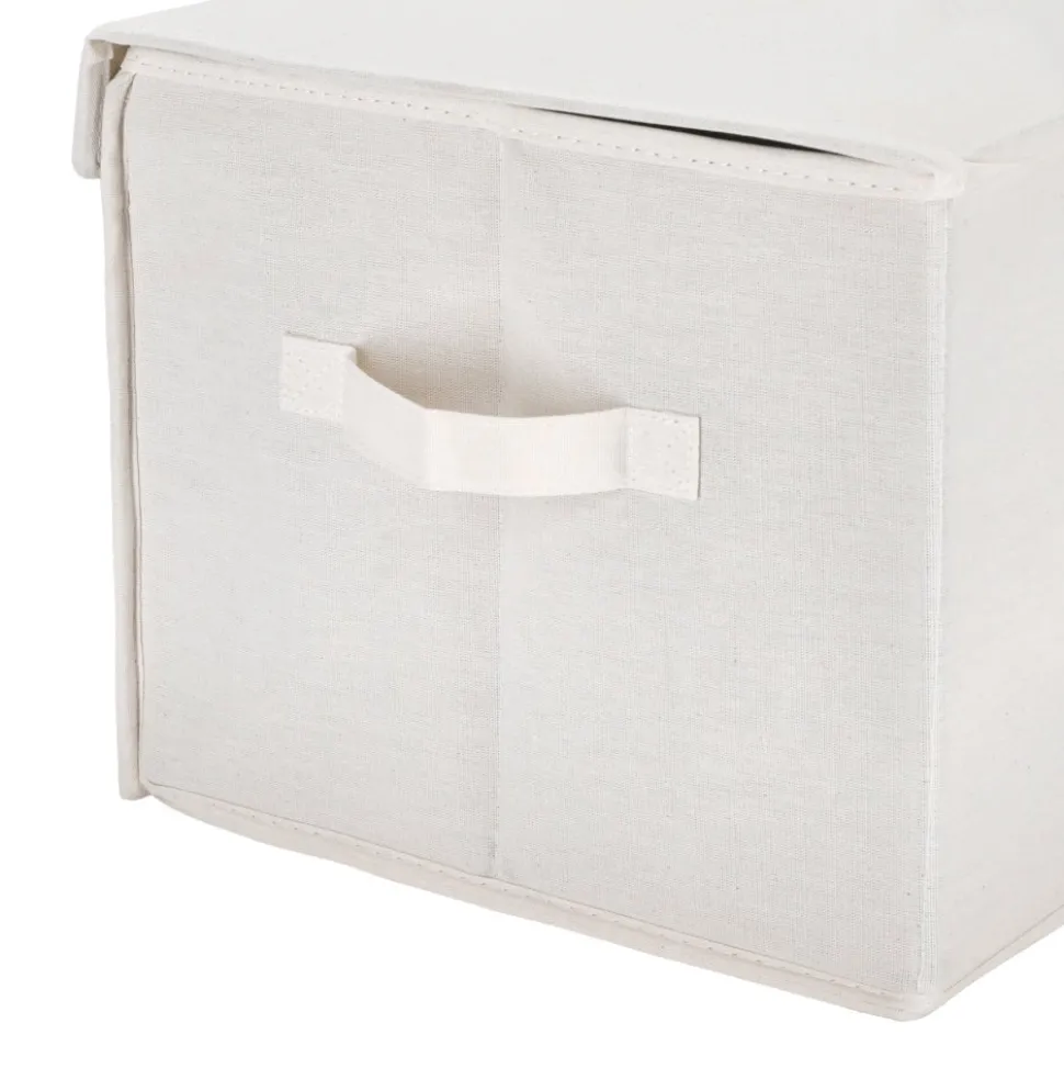 Caja con tapa para clóset bambú-algodón 45x30x25 cm