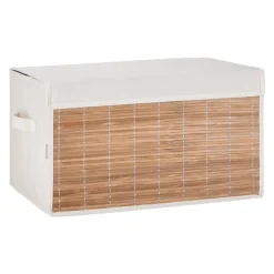 Caja con tapa para clóset bambú-algodón 45x30x25 cm