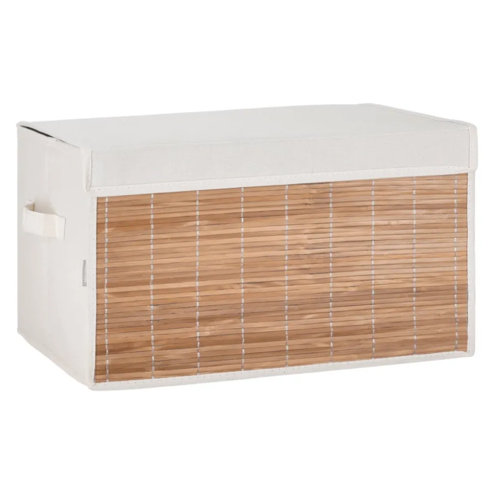 Caja con tapa para clóset bambú-algodón 45x30x25 cm
