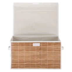 Caja con tapa para clóset bambú-algodón 45x30x25 cm