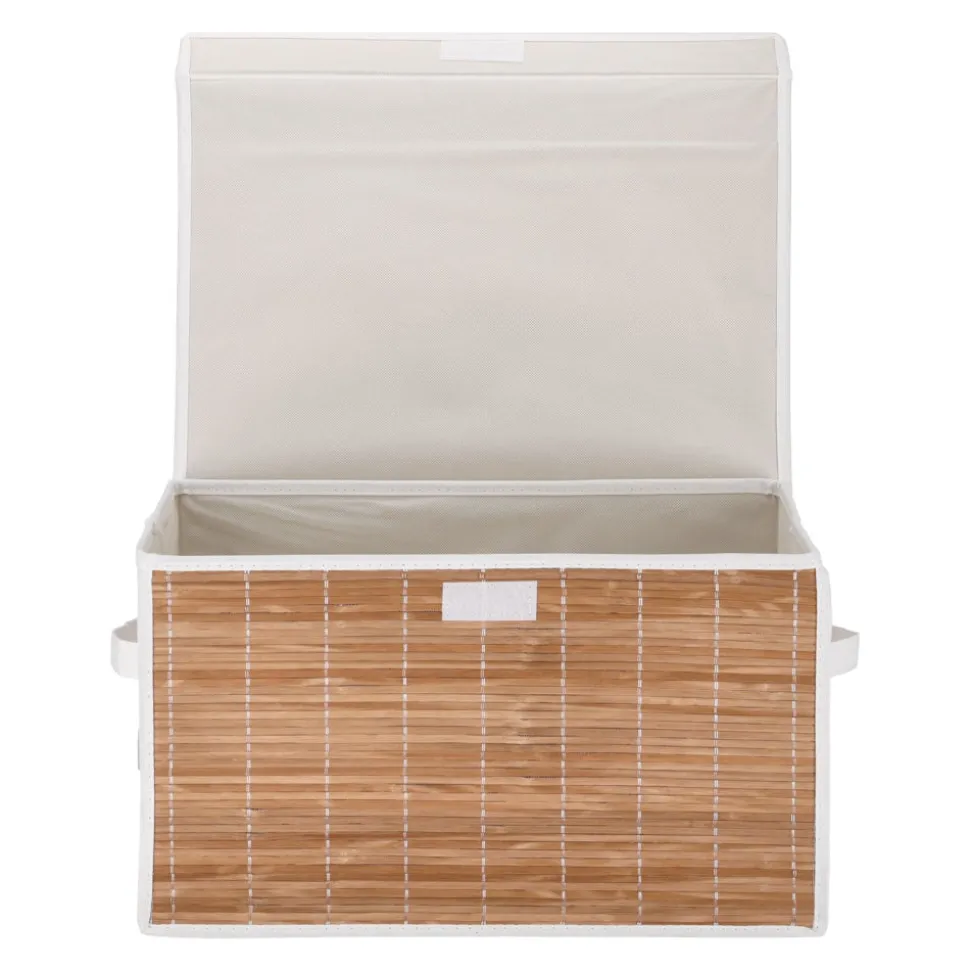 Caja con tapa para clóset bambú-algodón 45x30x25 cm