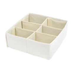 Caja de bambú y algodón con divisiones 28x28x11 cm