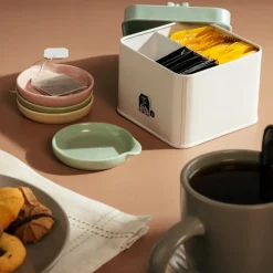 Caja de bolsas de té esmaltada 12x12x11,2 cm
