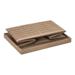 Caja organizadora de bambú y tela con tapa 39x29,5x22 cm