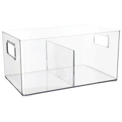 Caja organizadora de plástico con dos divisiones 31x15x10 cm