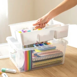 Caja organizadora de plástico con bandeja 16 Litros 40,5x29,5x18,5 cm