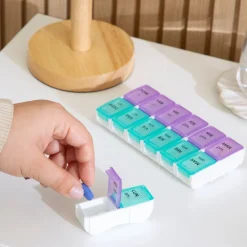 Caja organizadora semanal para pastillas AM/PM