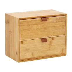 Cajonera de bambú 2 cajones 25x14,5x20 cm