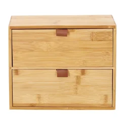 Cajonera de bambú 2 cajones 25x14,5x20 cm