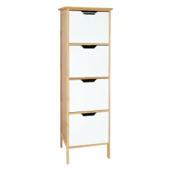 Cajonera de bambú y MDF 32x32x110 cm