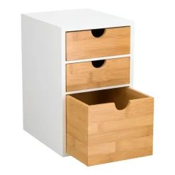 Cajonera mdf y bambú 3 cajones 16,7x21,2x27,6 cm