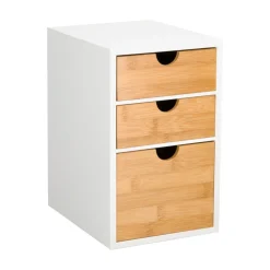 Cajonera mdf y bambú 3 cajones 16,7x21,2x27,6 cm