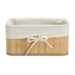 Canasto de Bambú con Forro 34x24x16 cm