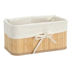 Canasto de Bambú con Forro 34x24x16 cm