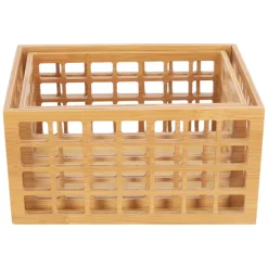 Canasto de madera de bambú 30x20x15 cm