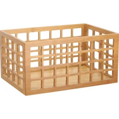 Canasto de madera de bambú 30x20x15 cm