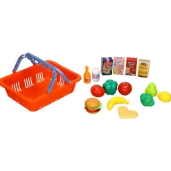 Canasto mercadito con frutas, verduras y abarrotes