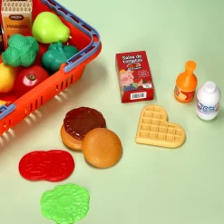 Canasto mercadito con frutas, verduras y abarrotes