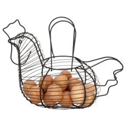Canasto para huevos con forma de gallina