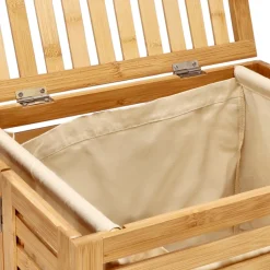 Canasto para la ropa doble de bambú