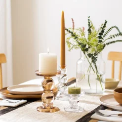 Candelabro perfil de vidrio vela dinner 9x13,3 cm