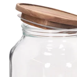 Canister de vidrio con tapa de madera 2,9 L