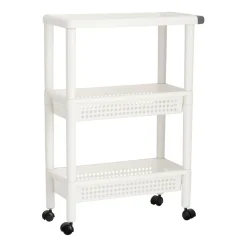 Carro angosto de plástico con 3 bandejas 47,5x21,6x65 cm