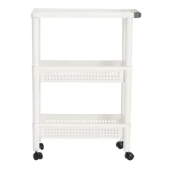 Carro angosto de plástico con 3 bandejas 47,5x21,6x65 cm