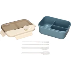Contenedor de alimentos con divisor y cubiertos 1250 ml