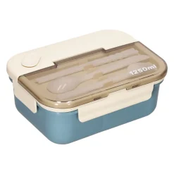 Contenedor de alimentos con divisor y cubiertos 1250 ml