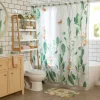 Cortina de baño estampada y bordada 178x180 cm