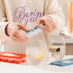 Cubeta para hielo con base de silicona y tapa