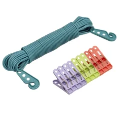 Cuerda para ropa con 10 pinzas