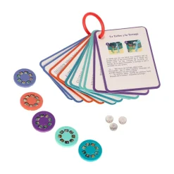Discos y tarjetas con cuentos biográficos