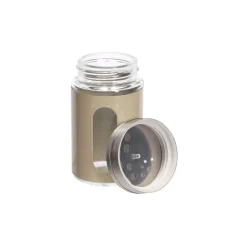 Especiero de vidrio con tapa de acero inoxidable 90 ml