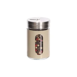 Especiero de vidrio con tapa de acero inoxidable 90 ml