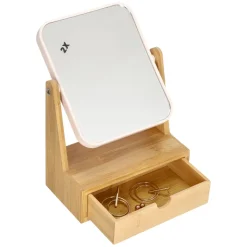 Espejo mesa con cajón de bambú