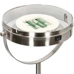 Espejo pedestal con luz led y aumento x5