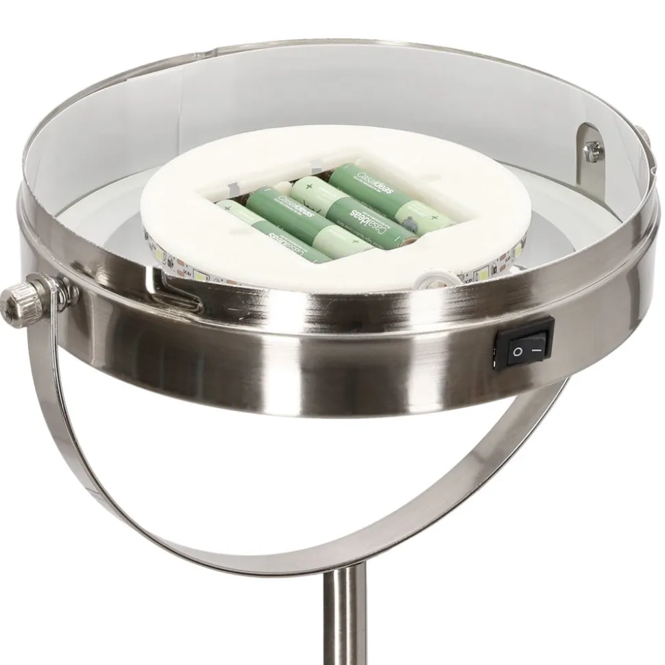 Espejo pedestal con luz led y aumento x5